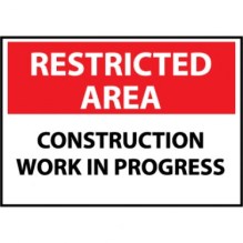 NMCRA6-1014A_-00_White-Red-Black_Front_Restricted-Area-Construction-Work-In-Progress-10x14--040-Aluminum-Sign